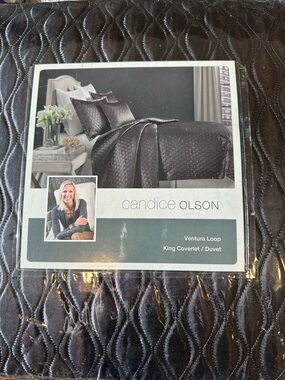 Ventura Loop King Duvet Cover - Charcoal